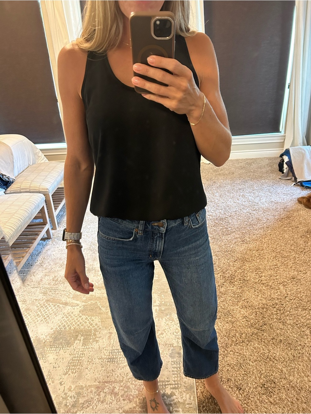 Daily Ritual Black Scoop Neck Tank